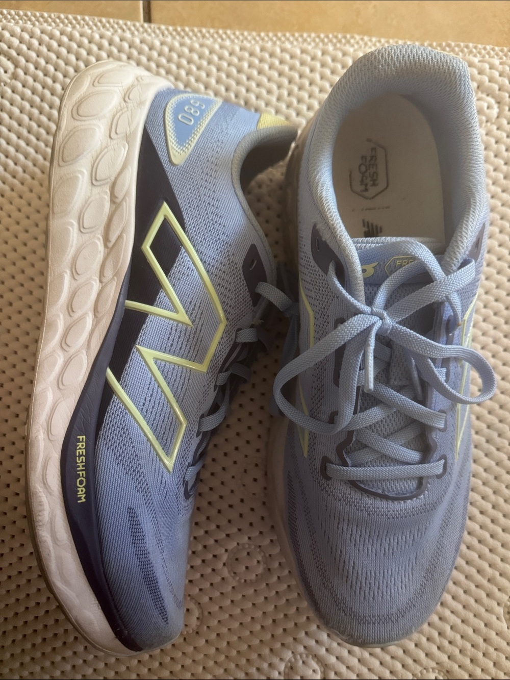 New Balance unisex Light Blue and Yellow Fresh Foam Running Shoes